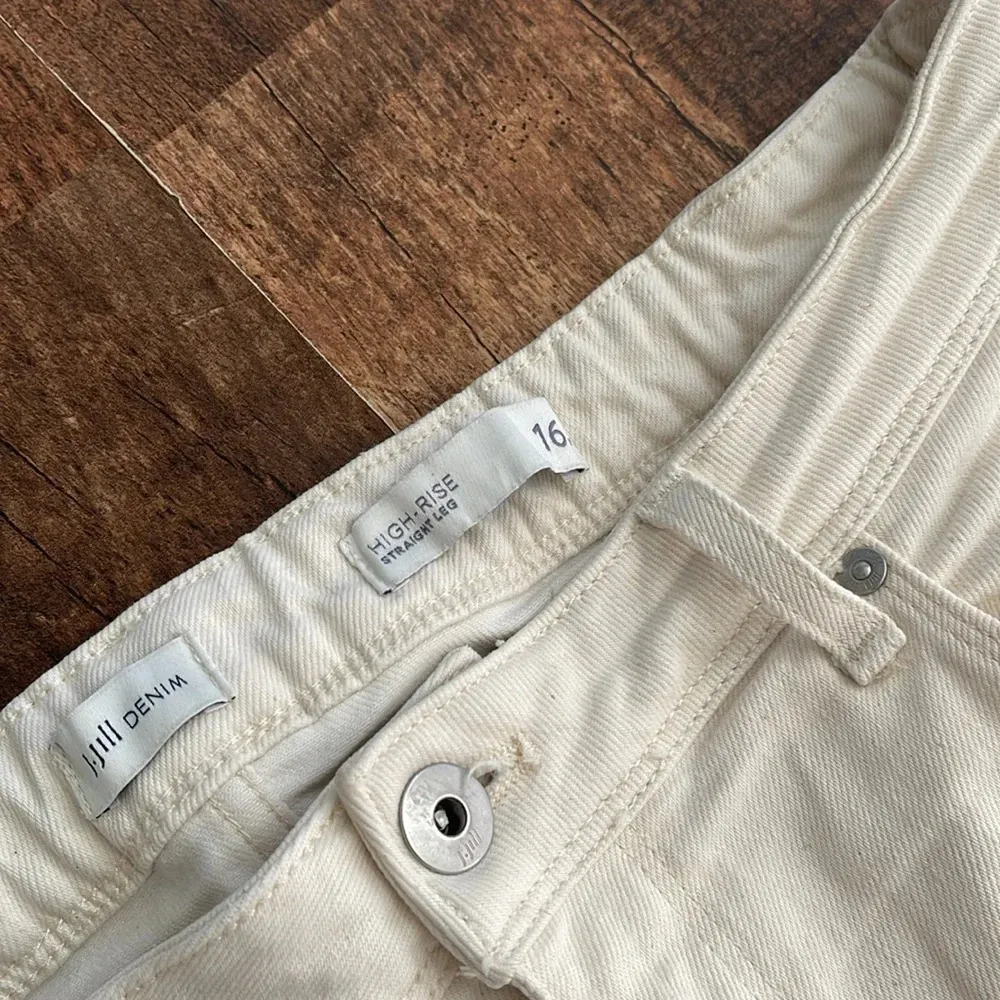 J. Jill Denim High Rise Straight Leg White Jeans - Image 7