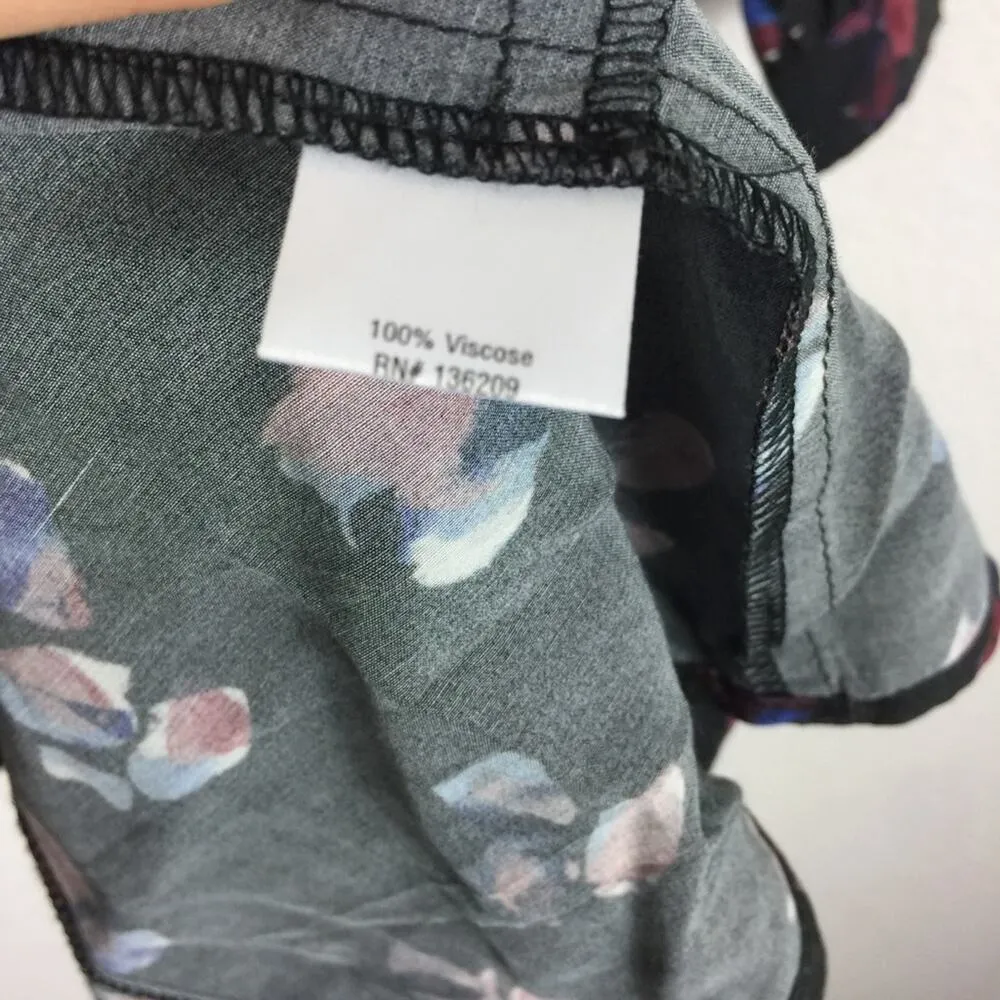 Hatch Maternity Tunic Dress One Size Black Floral Oversized Long Sleeve Mini - Image 7