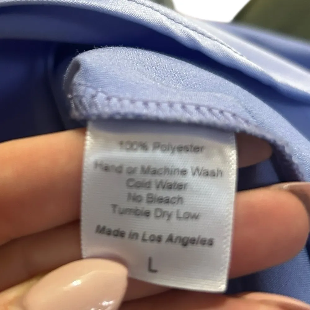 LUCY IN THE SKY Satin Open Back Dress in Periwinkle purple women’s Size Large - Image 10