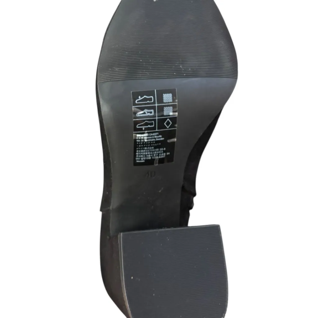 Divided Black Pointed Toe Suede Ankle Booties - Image 5