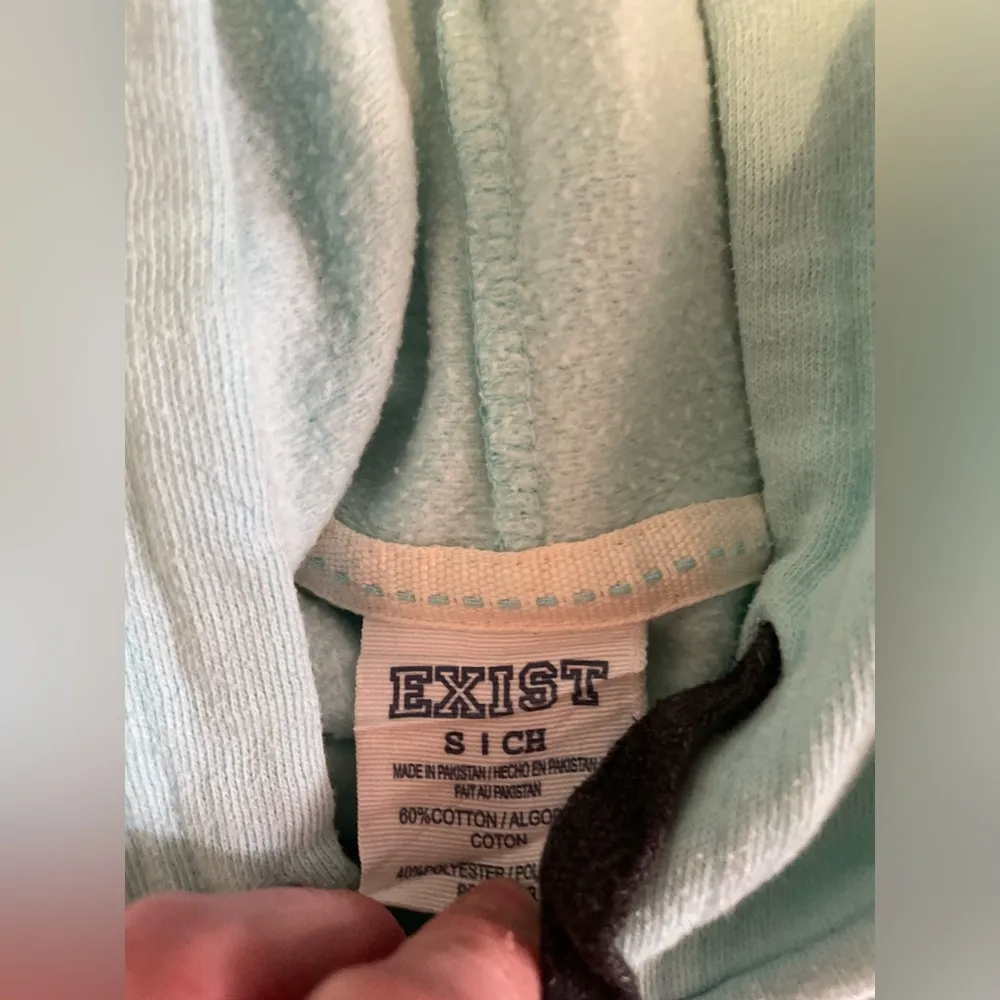 White and Teal Exist Lake George Colorblock Hoodie - Image 7