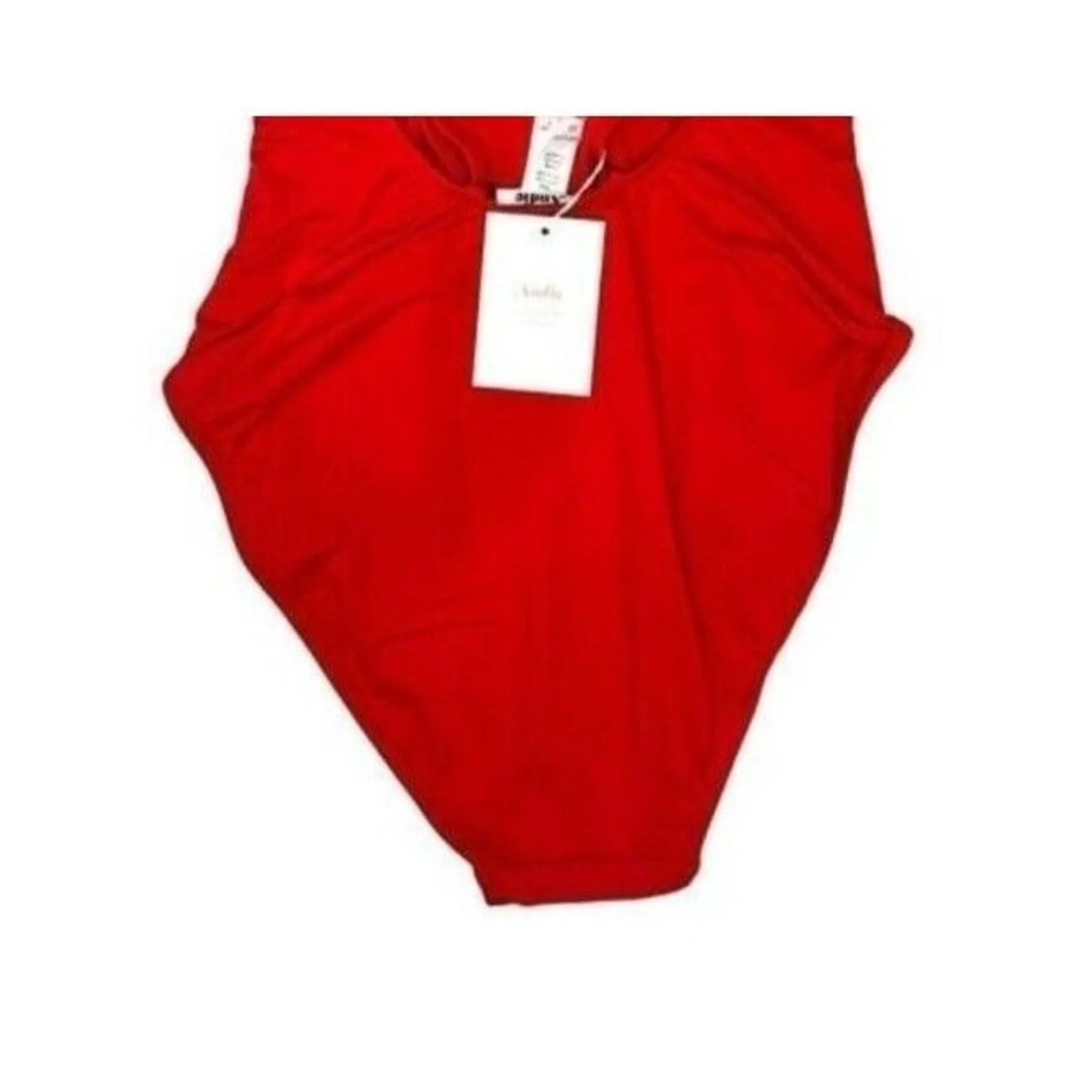 NWT Andie Swim Sardinia Plunge One Piece V Neck Tie Back Removable Cups XS Red - Image 12
