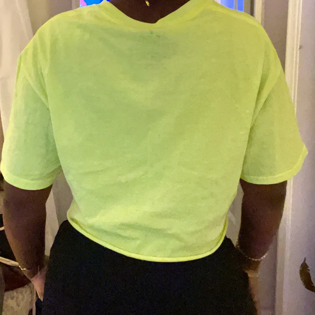 Nickelodeon Lime Green Crop Top with Orange Logo - Image 3