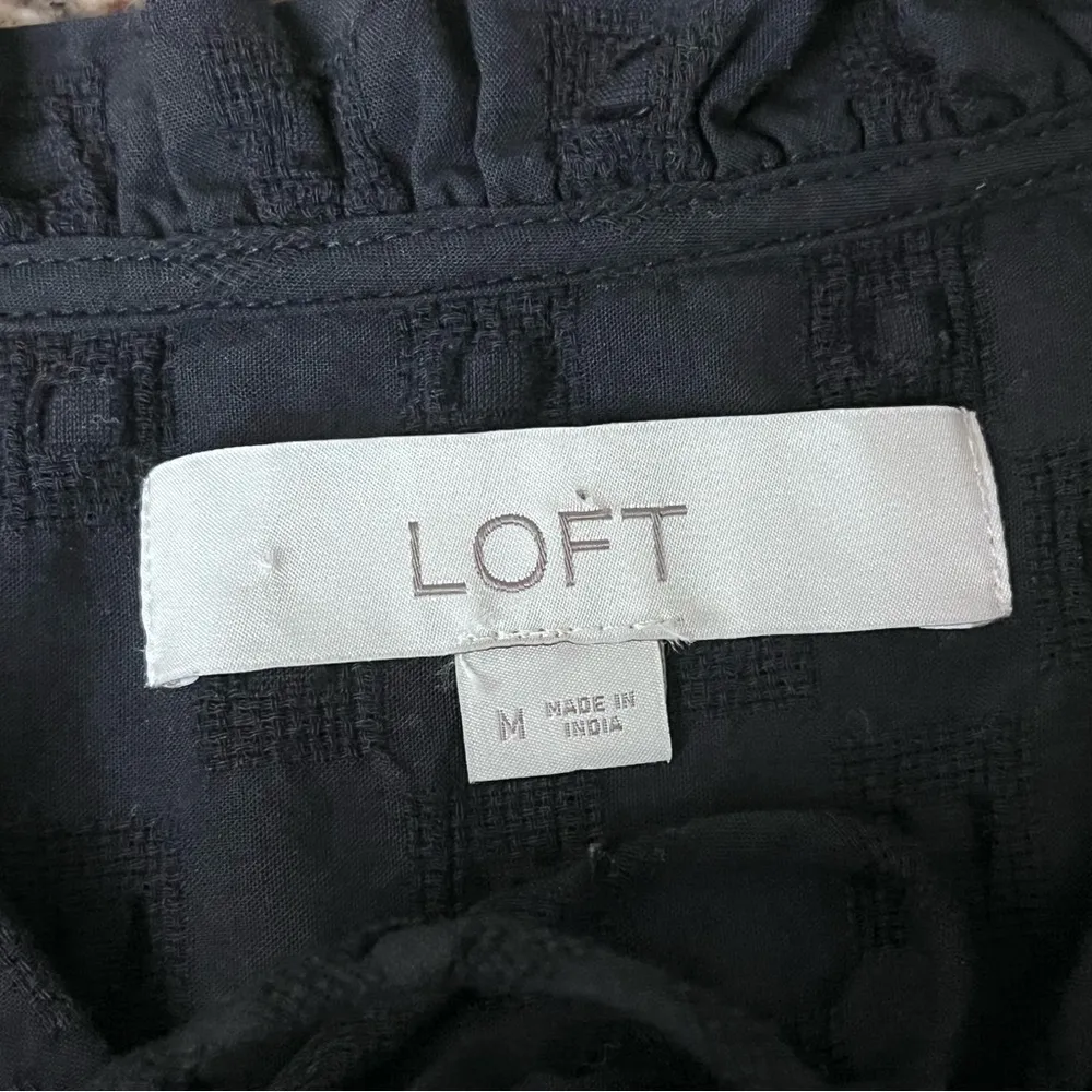 LOFT Black Lace-Up Swing Mini Dress Women’s M Goth Dark Preppy Coastal Moto - Image 10