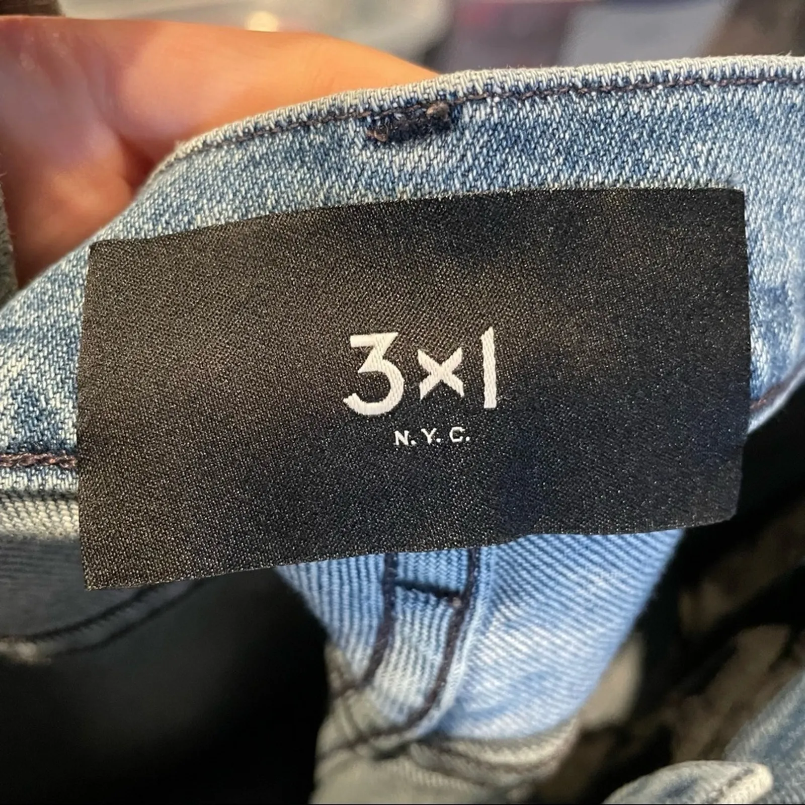 3X1 High Rise Straight Leg Raw Hem Jeans Womens 27 Blue Denim Luxury Casual - Image 10