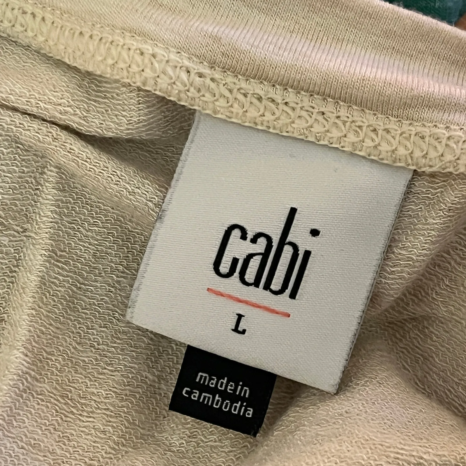 Cabi Women’s Cream Airbrush Floral Crewneck Long Sleeve Relaxed Tee Size Large - Image 3