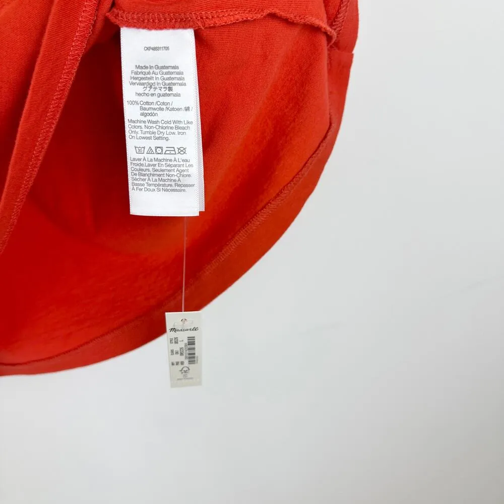 Madewell Northside Vintage Tee Crewneck Cotton Basic Classic Red Large NWT - Image 7