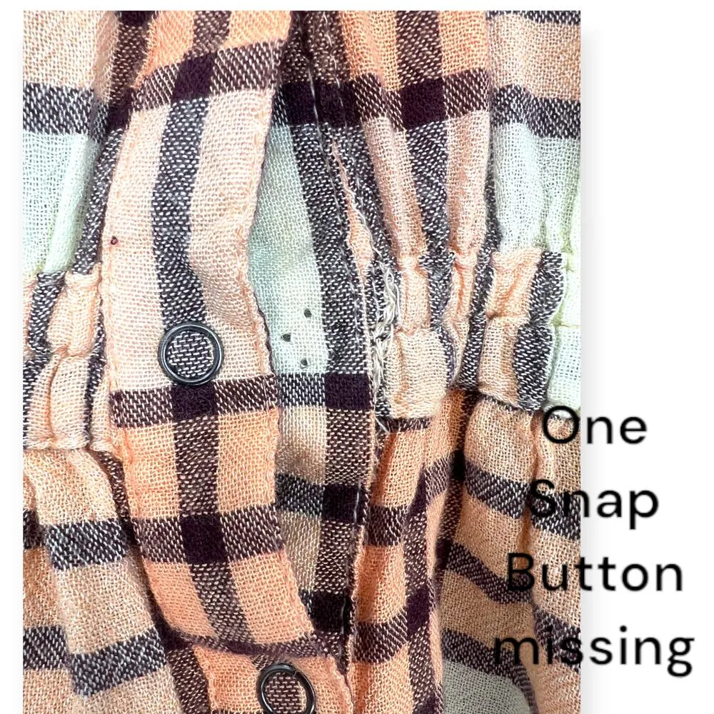 Free People | S | We The Free Peach Pacific Dawn Flannel Shirt Jacket Shacket - Image 7