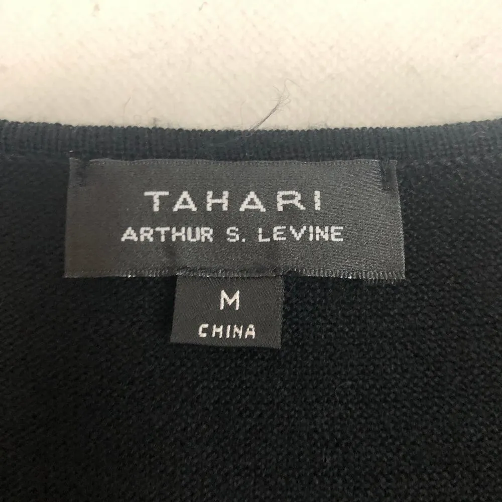 Tahari Sweater Dress Womens Medium Wool Blend Double Breasted Midi Old Money Black - Image 2