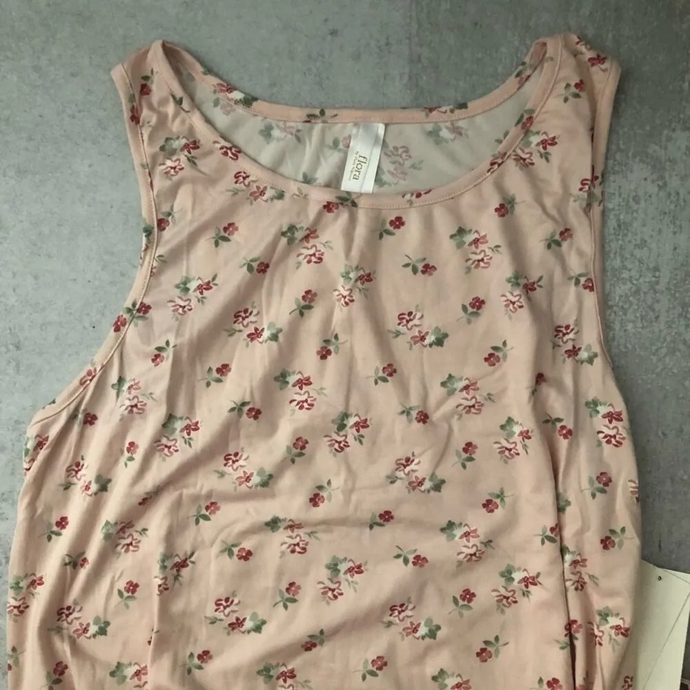 Flora Nikrooz Pink Floral Print Tank Top and Shorts 2 Piece Pajama Set NEW - Image 8