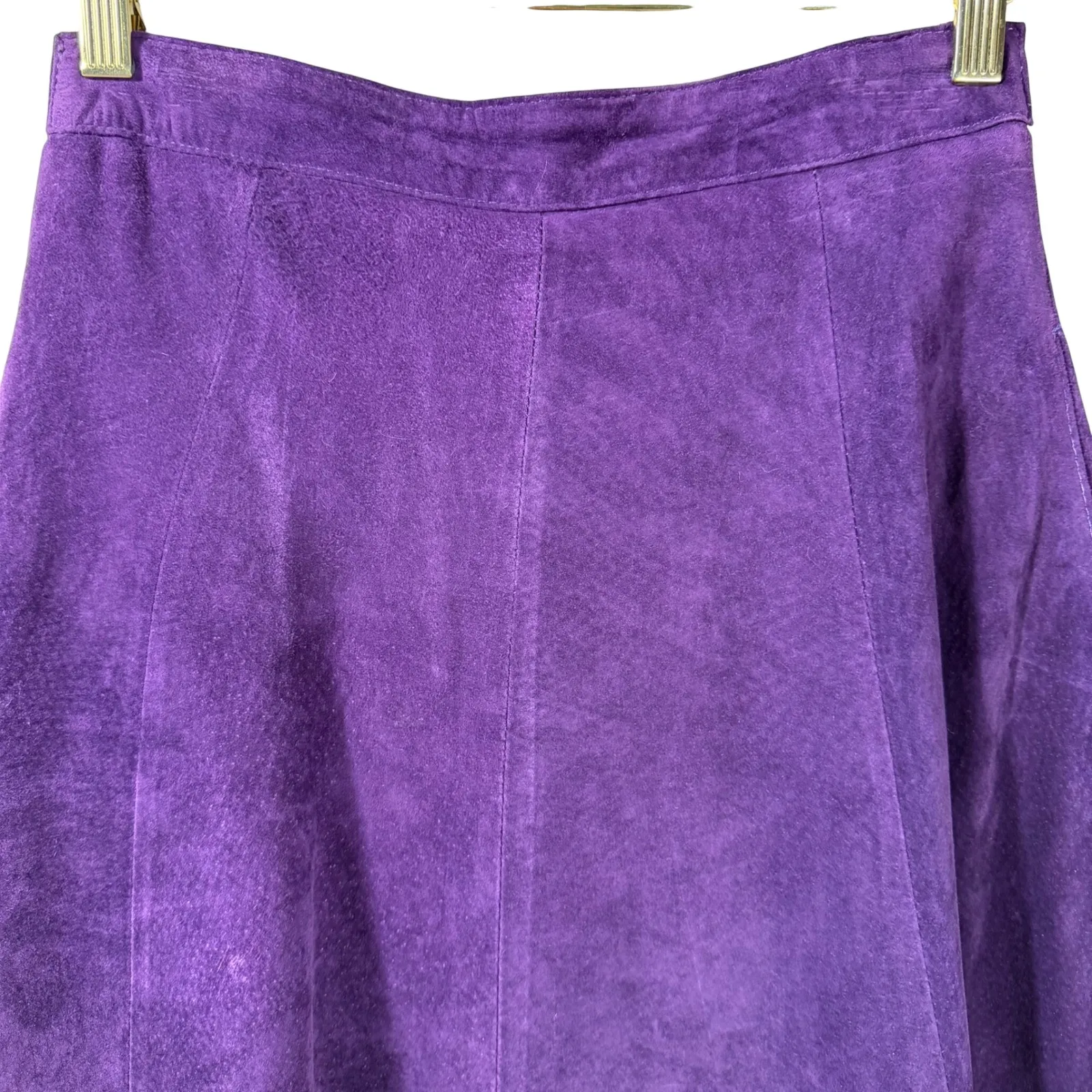 Vintage Hunt Club Suede Skirt Size 10 Purple Maxi Western Boho Festival - Image 2
