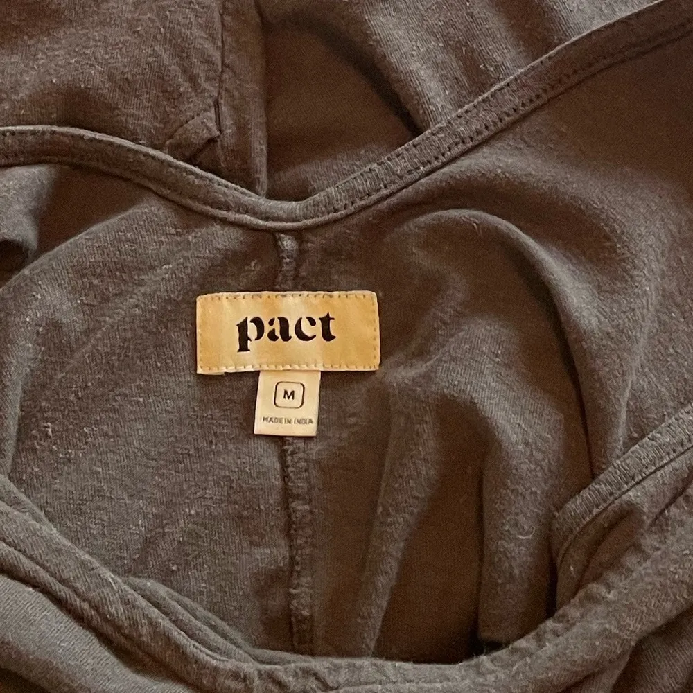 Pact Charcoal Wide Leg V-neck Organic Cotton/Hemp Jumpsuit Size Medium - Image 3