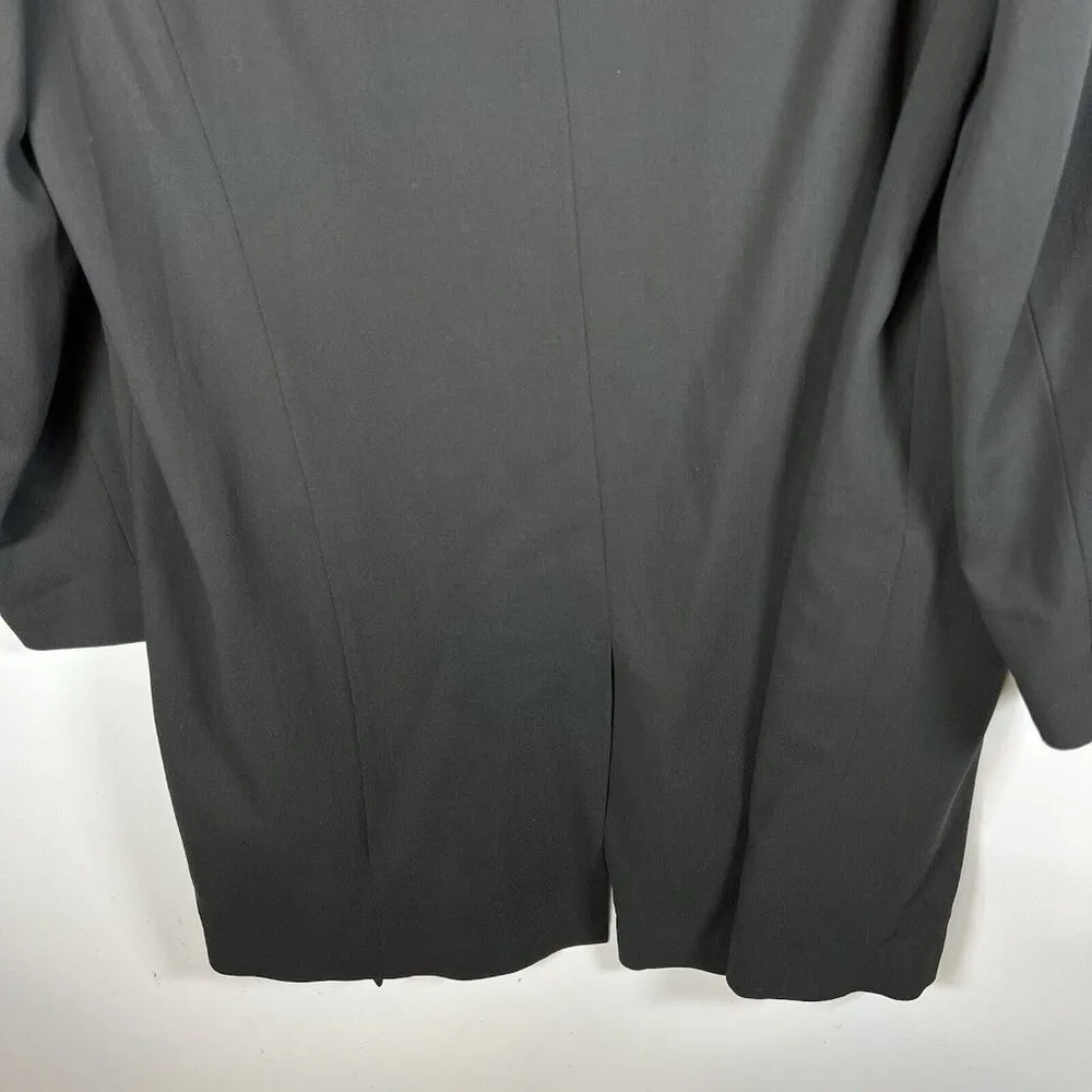 Marina Rinaldi Long Single Button Blazer Black Wool‎ Blend Women’s Size 25/large - Image 13