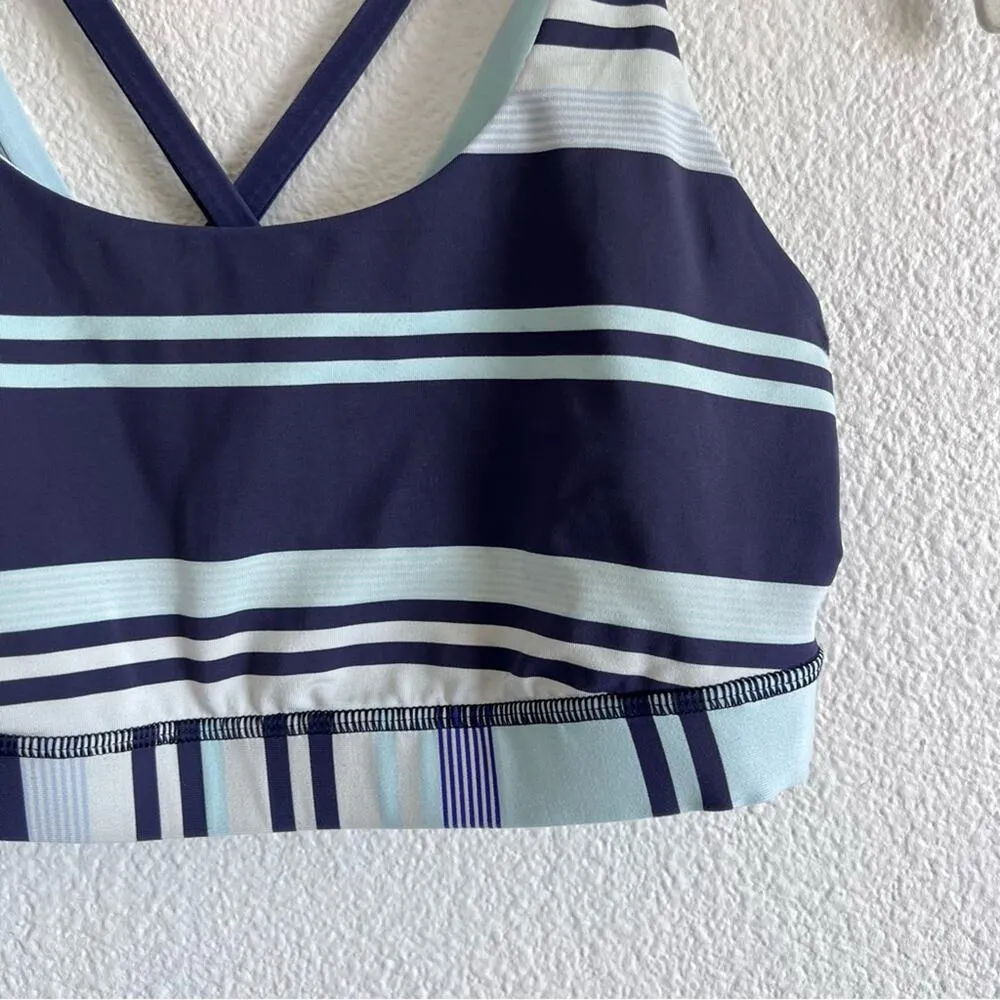 Lululemon Energy Bra Blue Groovy Stripe Nimbus Criss Cross Straps - Image 9