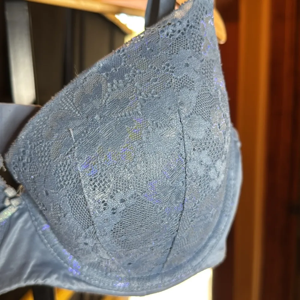 Victoria's Secret Body by Victoria Lace Lightly Lined Demi Bra Denim Blue Sz 36D - Image 5