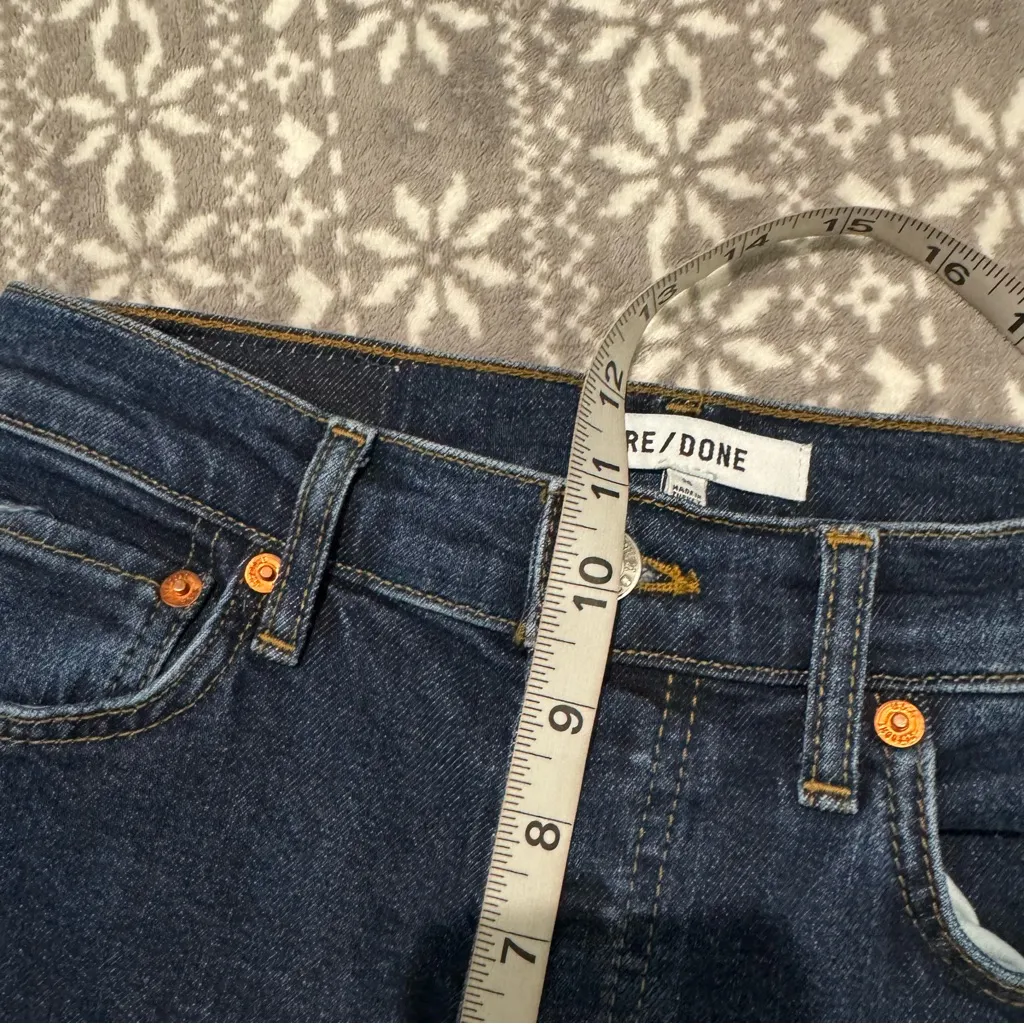 Re/Done 90s High Rise Ankle Crop Jean In Dark Rinse Size 26 - Image 10