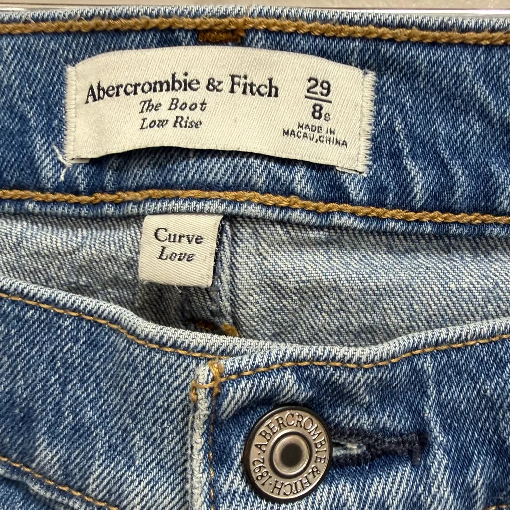Abercrombie & Fitch Curve Love The Boot Low Rise Denim Jean Size 29S - Image 8