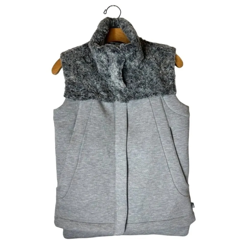 The North Face Vest Women Small Gray Faux Fur‎ Hybrination Thermal 3D Gorpcore - Image 3