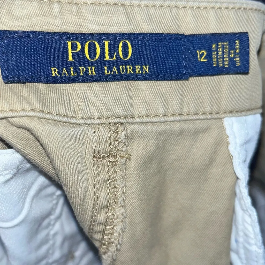 Polo Ralph Lauren Women's Khaki Chino Shorts Beige Size 12 - Image 4