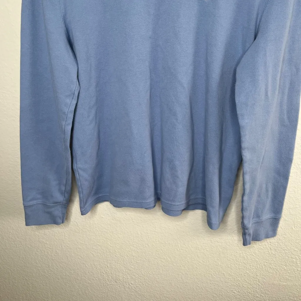 Lauren Ralph Lauren Cotton Periwinkle Blue Turtleneck Long Sleeve Shirt Large - Image 4