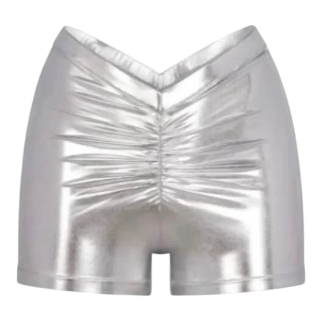 SKIMS Swim V Waist Metallic Shorts Nickel XXS Rave Galaxycore Festival NWT - Image 3