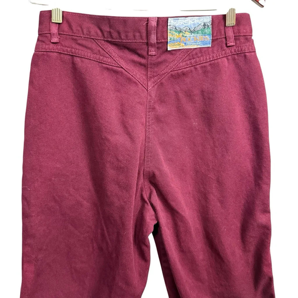 Vintage Rockies High Rise Western Jeans Women’s 31x36 Burgundy Cotton USA Size 31 - Image 5