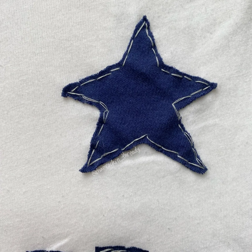 University of Notre Dame white and navy blue scrapbook letter patchwork top - Image 5