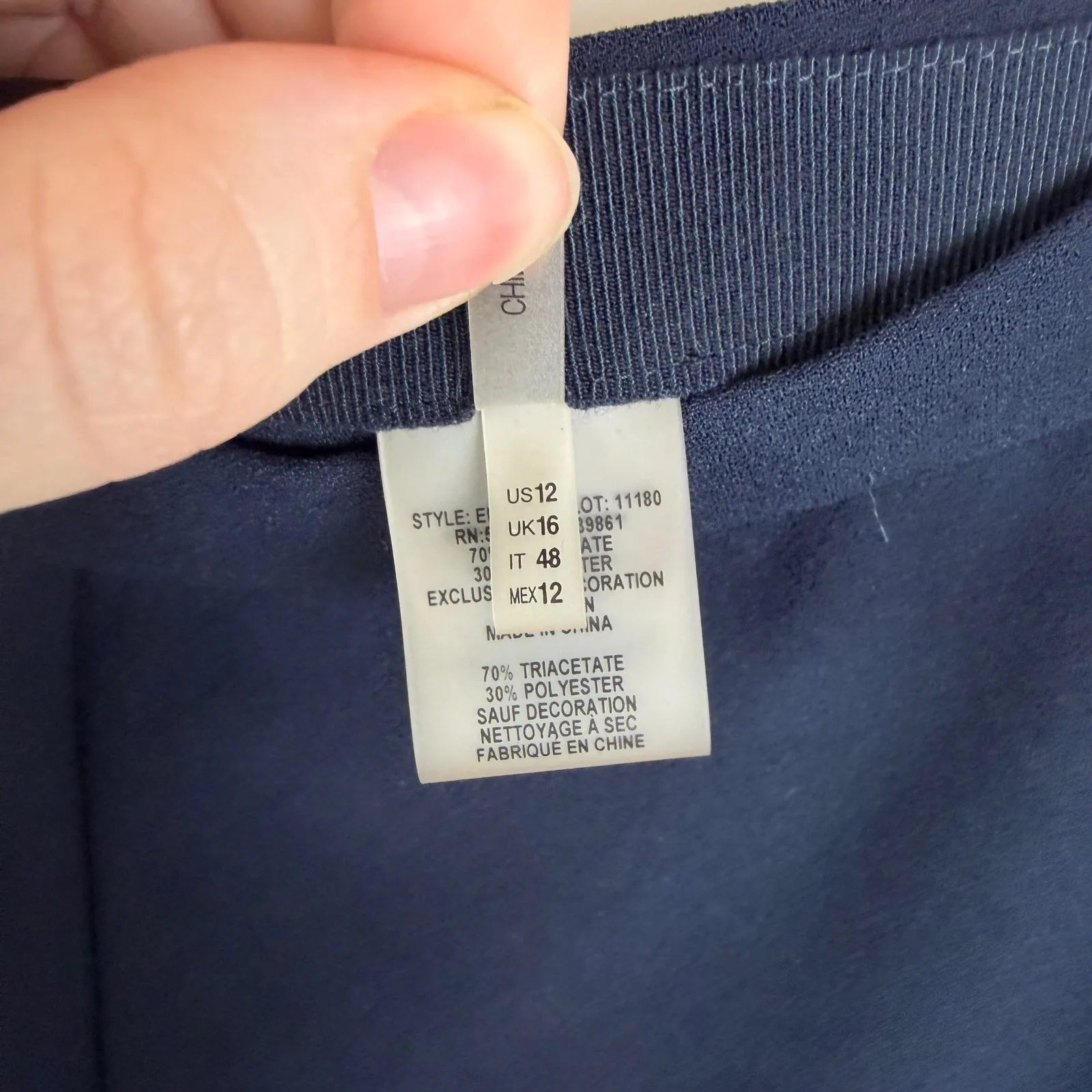 Elie Tahari Navy Slim Fit Tuxedo Pants Trousers Size 12 Satin Trim Formal Office - Image 6