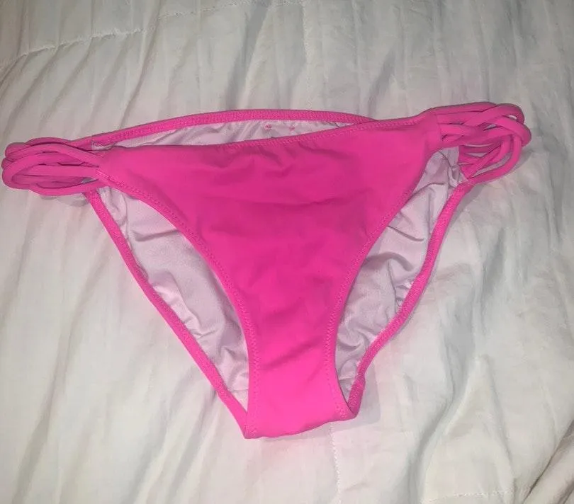 Pink Colorblock Crossover Bikini Set - Image 2