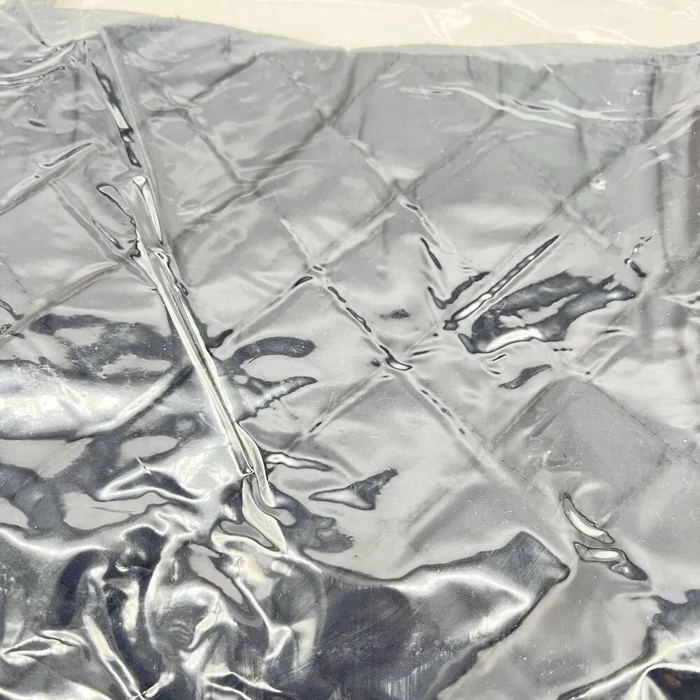 Avon Large Midnight Blue Quilted Satin Puffer Tote Bag w/Gold Accented Button - Image 6