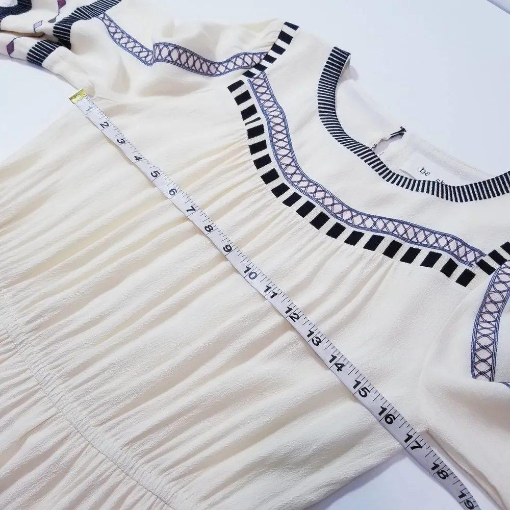 Ba&sh Cream Embroidered Bell Sleeves Lady Dress - Image 6