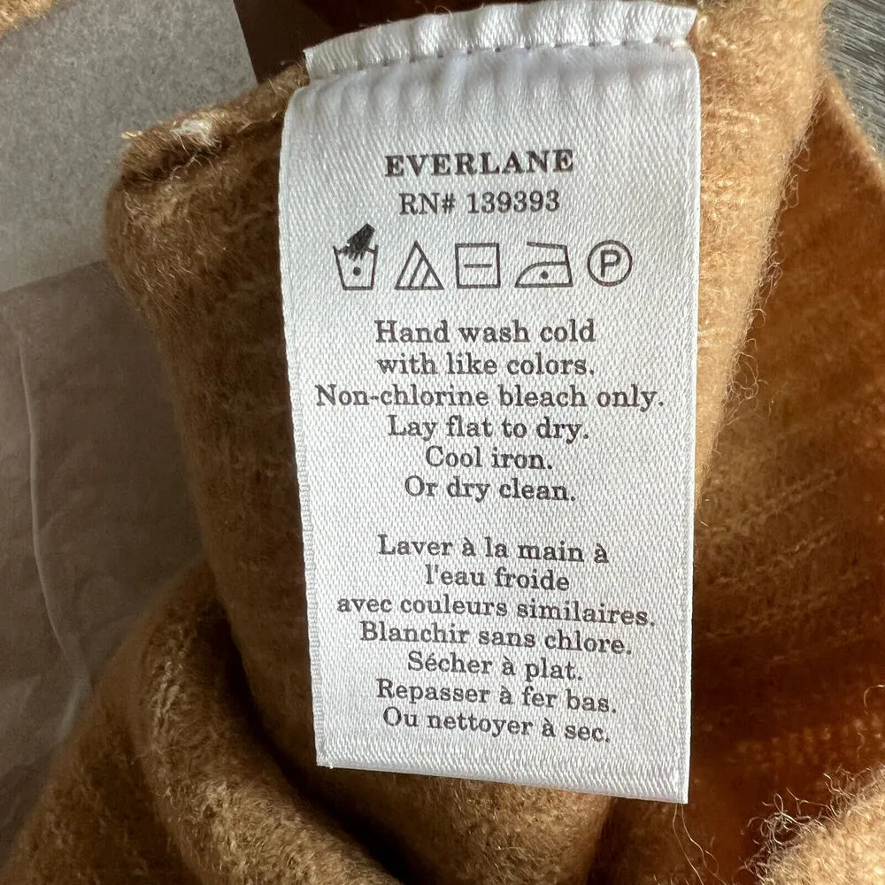Everlane Crop Top Womens Small Wool Blend Cozy Stretch Camel Brown - Image 9