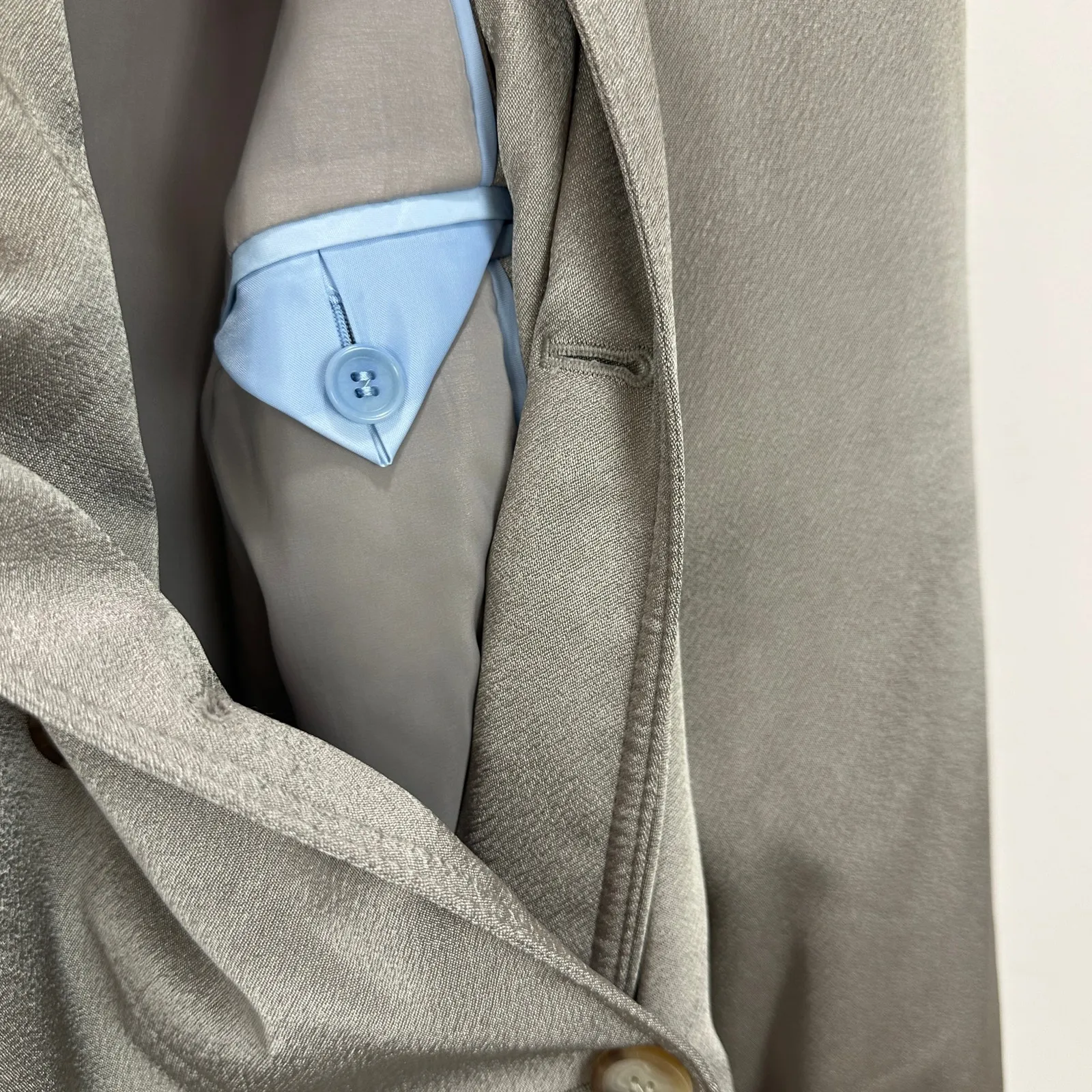 J.Crew Relaxed Trench Coat Satin Crepe Mid Length Silver Gray Insulated US 2 NWT - Image 13