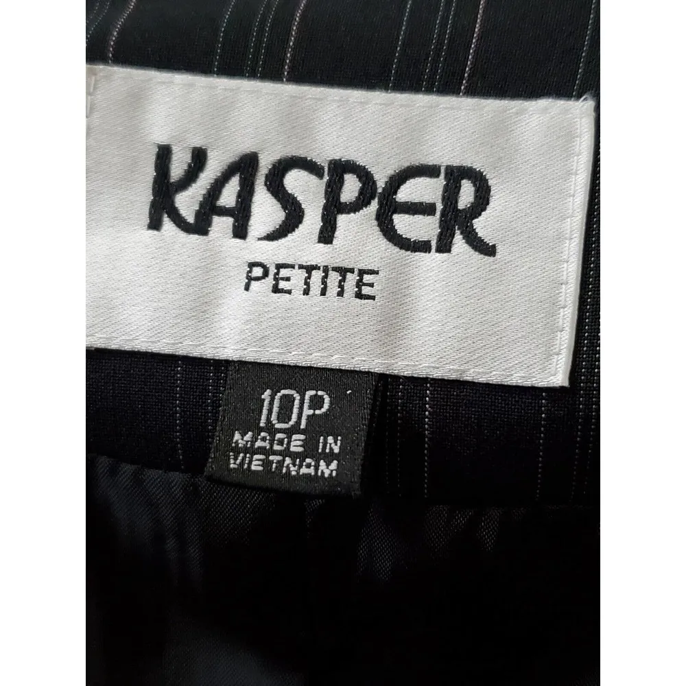 Kasper Women Black Polyester Single Breasted Blazer & Pant 2 Pc's Suit Size 10P - Image 11