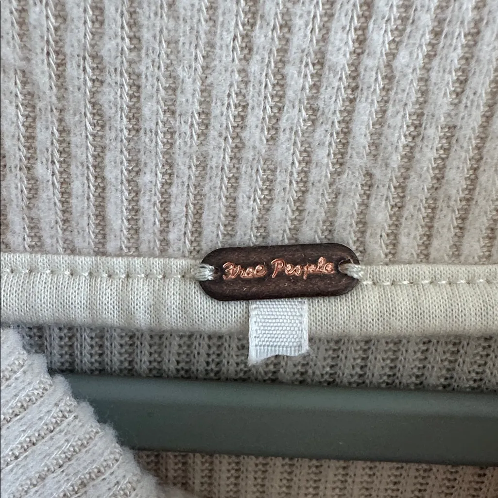 Free People Ruffle Hem‎ Ribbed Tank Top Tan - Image 3