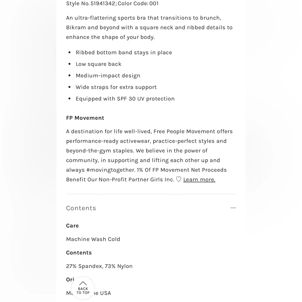 NWOT Free People Movement Good Karma Square-Neck Bra In Washed Black - Image 7