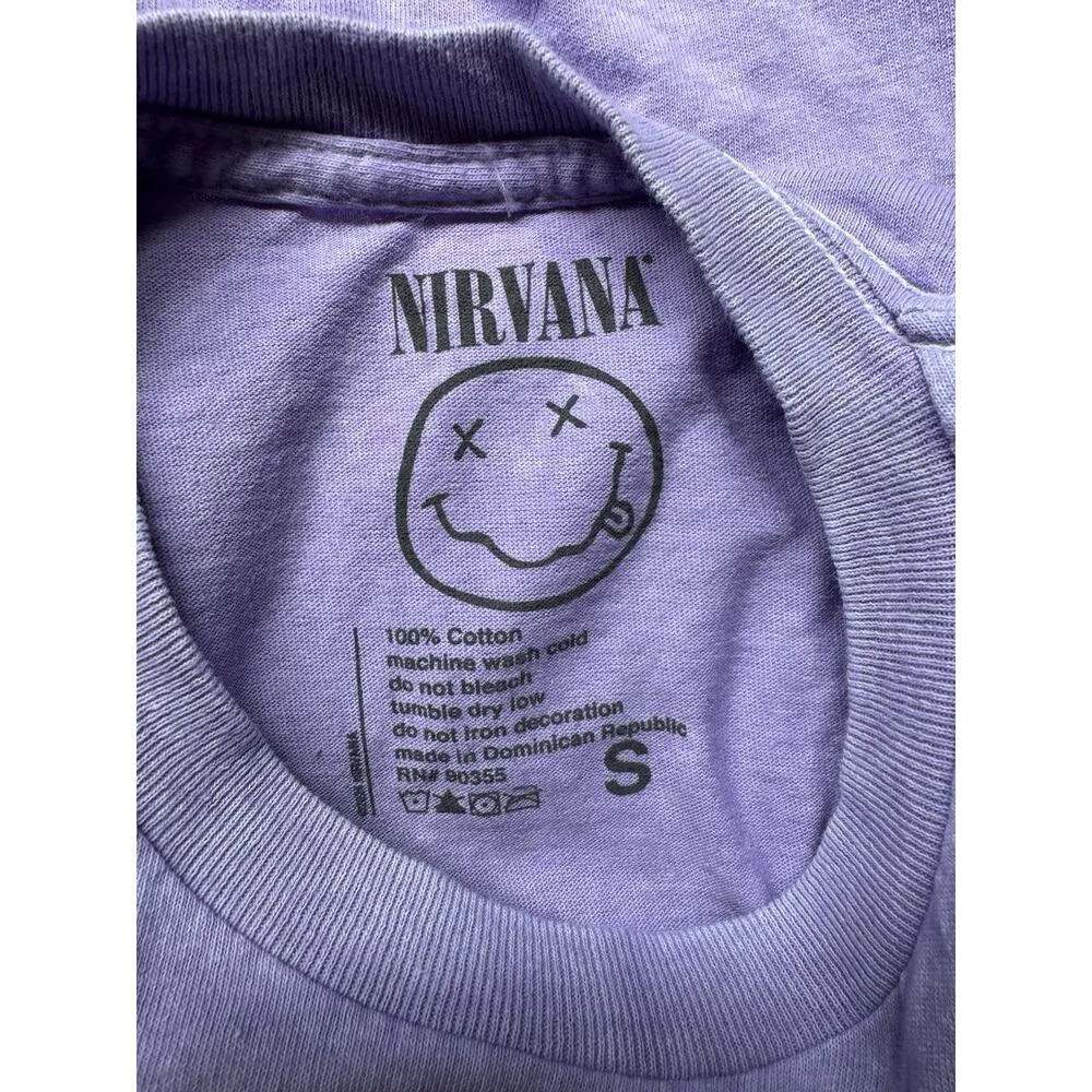 Nirvana Purple In Utero Angel Print Short Sleeve Band T-shirt Women’s Size Small - Image 6