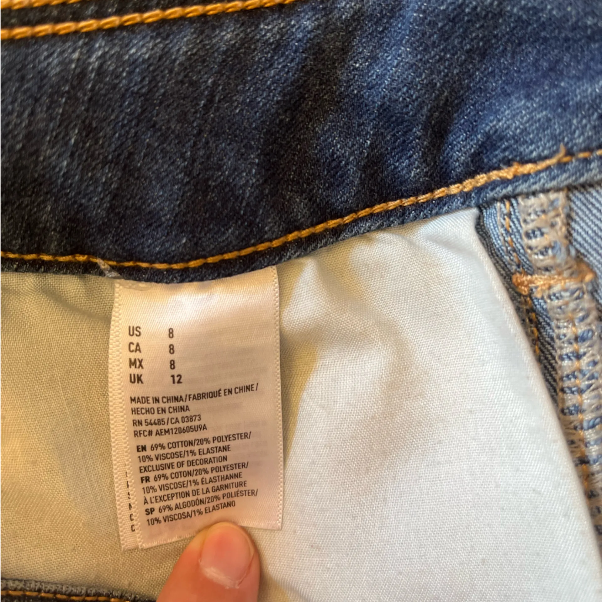 American Eagle Outfitters Dark Blue A-Line Button Up Skirt‎ Woman’s Size 8 - Image 4