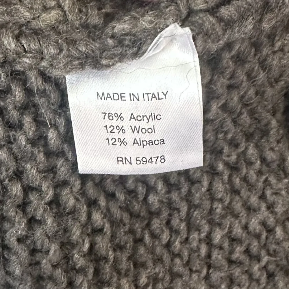 Marv Made in Italy Wool Alpaca Blend Hooded Cardigan Toggle Sweater - Image 3