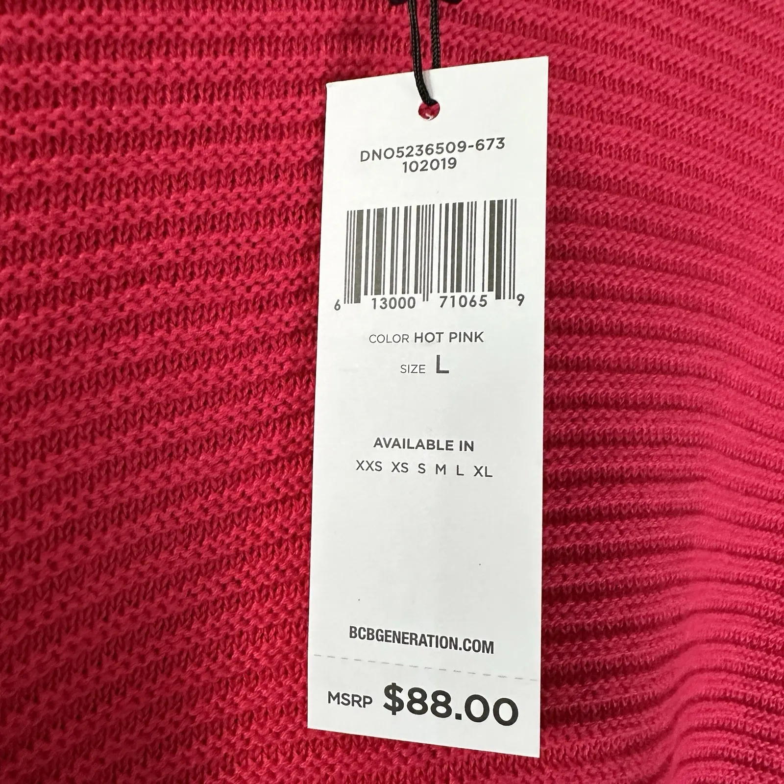 BCBGeneration Pink Cropped Flare Sleeve Sweater L Women's Coquette Bold‎ Basic - Image 12