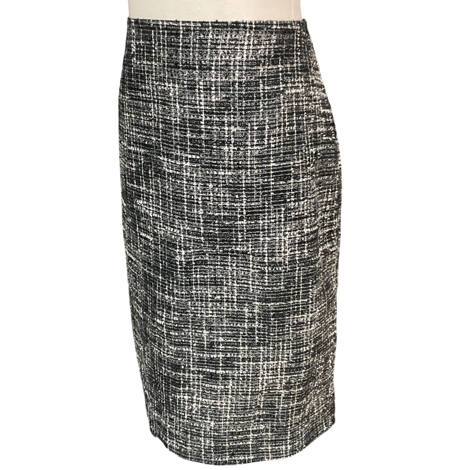Ann Taylor Factory Women's Tweed Lined Side Zip Chic Mini Pencil Skirt Size 10 - Image 3