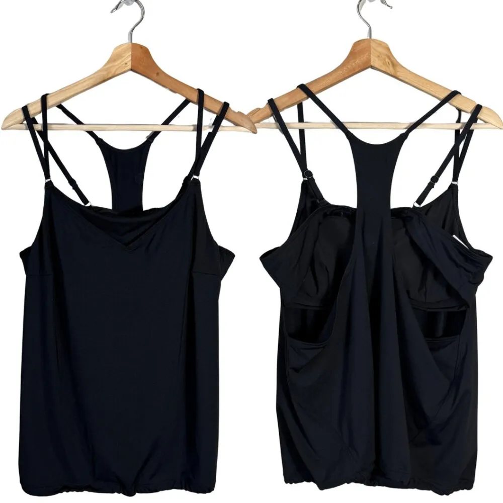 Athleta Seascape Bra Cup Tankini Top Women's 38B/C Black Swimsuit UPF 50+ Beach - Image 4