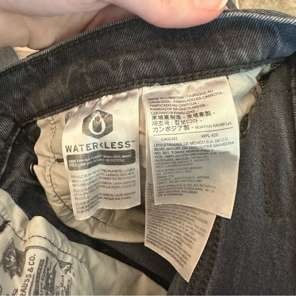 Levi’s Premium 501 S Skinny Gray/Faded Black Jeans W26 L28 Button fly Distressed - Image 7