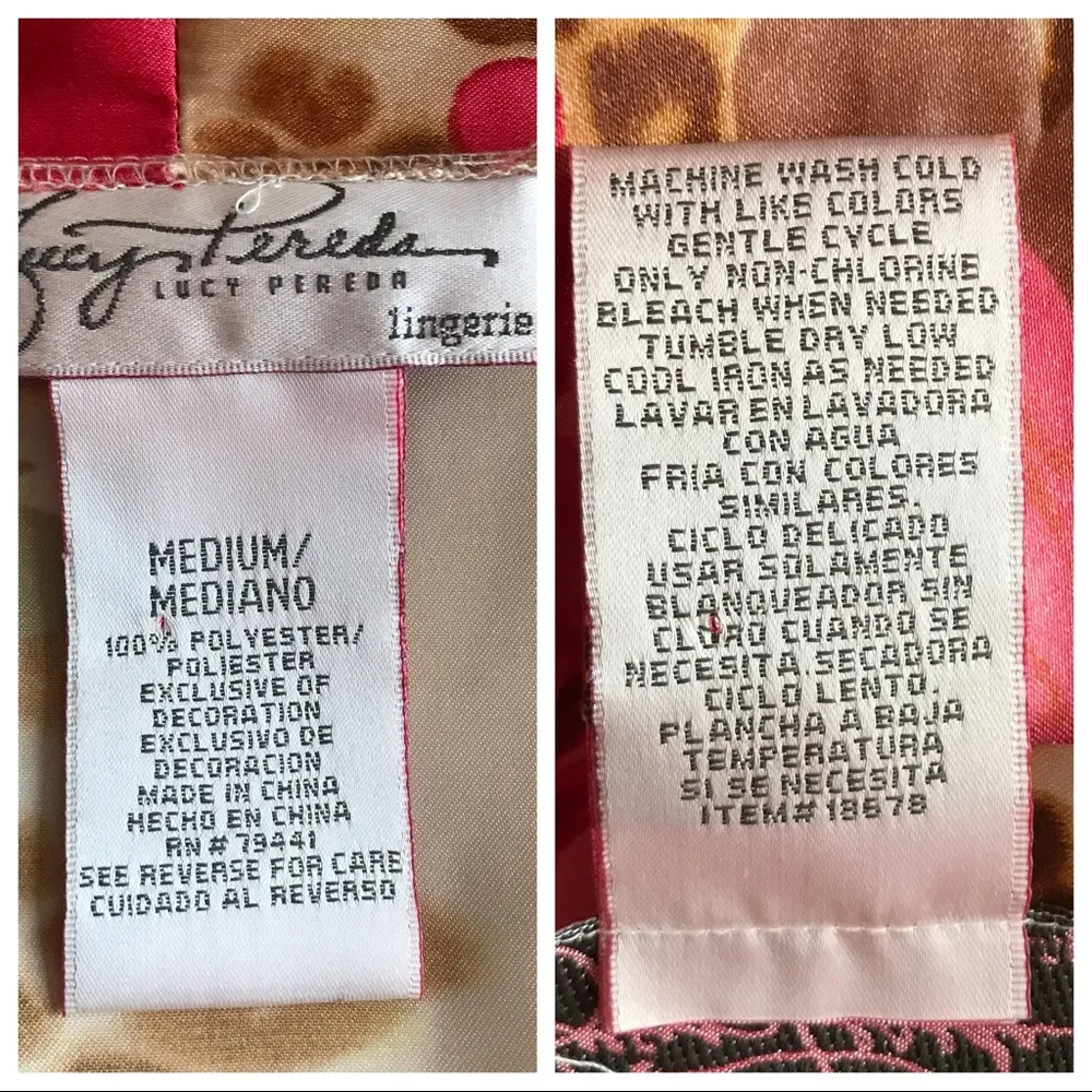 Lucy Pereda Nightgown Slip Dress Robe Kimono Size Medium VTG Y2K Lace Le… - Image 7