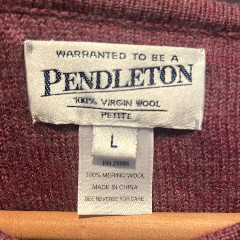 Pendleton Women’s Cardigan Merino Wool Sweater Size Petite Large Purple - Image 3