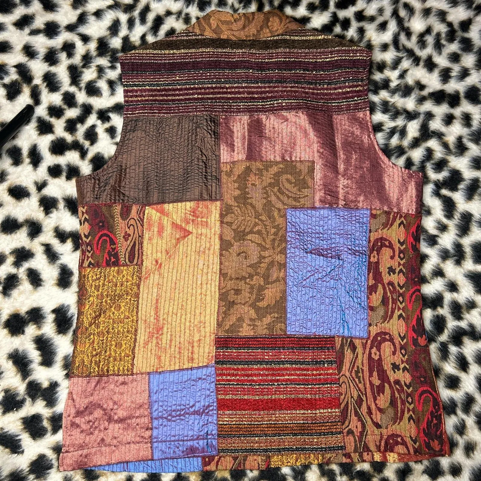 Vintage Coldwater Creek Patchwork Vest L - Image 6