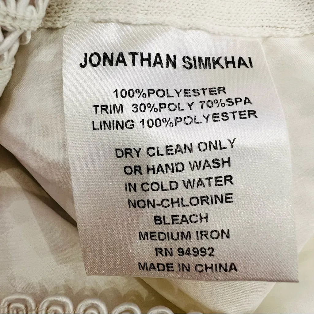 Jonathan Simkhai Mesh bodycon Qhote Dress White Size 6 - Image 10