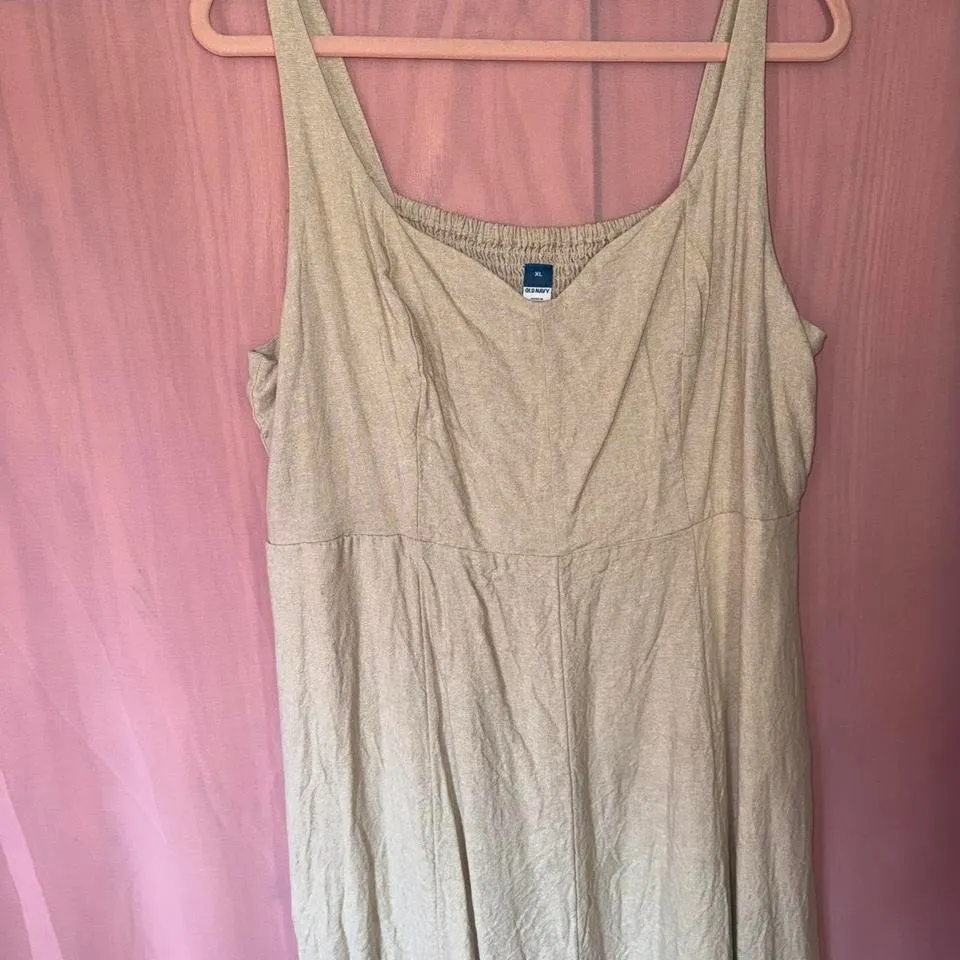 OLD NAVY LINEN A-LINEN MIDI DRESS - Image 3