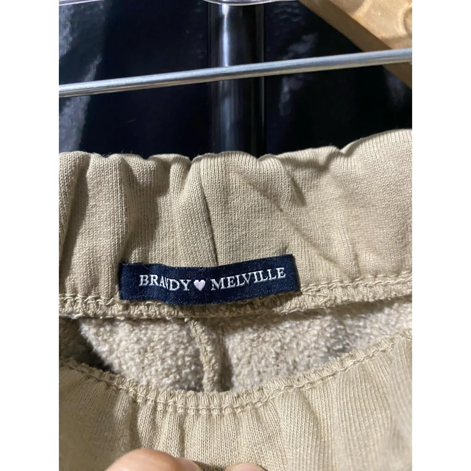 Brandy Melville Rosa Sweatpants‎ One Size Tan Joggers High Rise Casual John Galt - Image 3