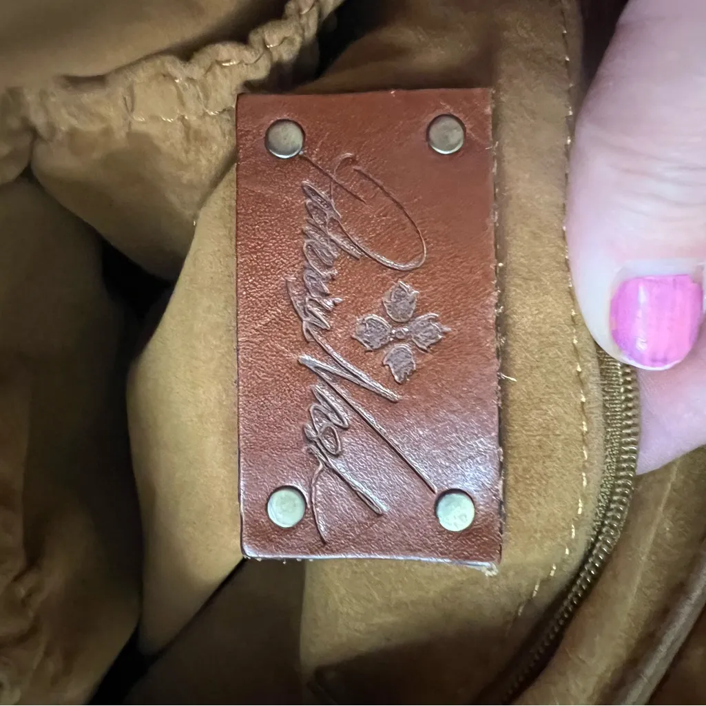 🌺 PATRICIA NASH RARE VINTAGE FLORAL LEATHER SATCHEL / CROSSBODY 🌺 - Image 10